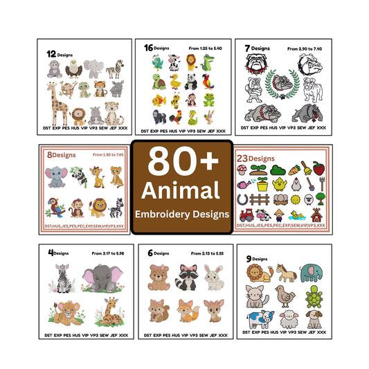 Animals Embroidery Mega Bundle